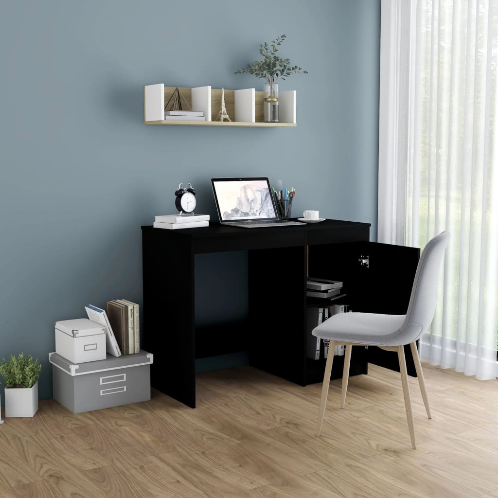 Bureau 100x50x76 cm bewerkt hout zwart is nu te koop bij PeponiXL, paradijselijk wonen!