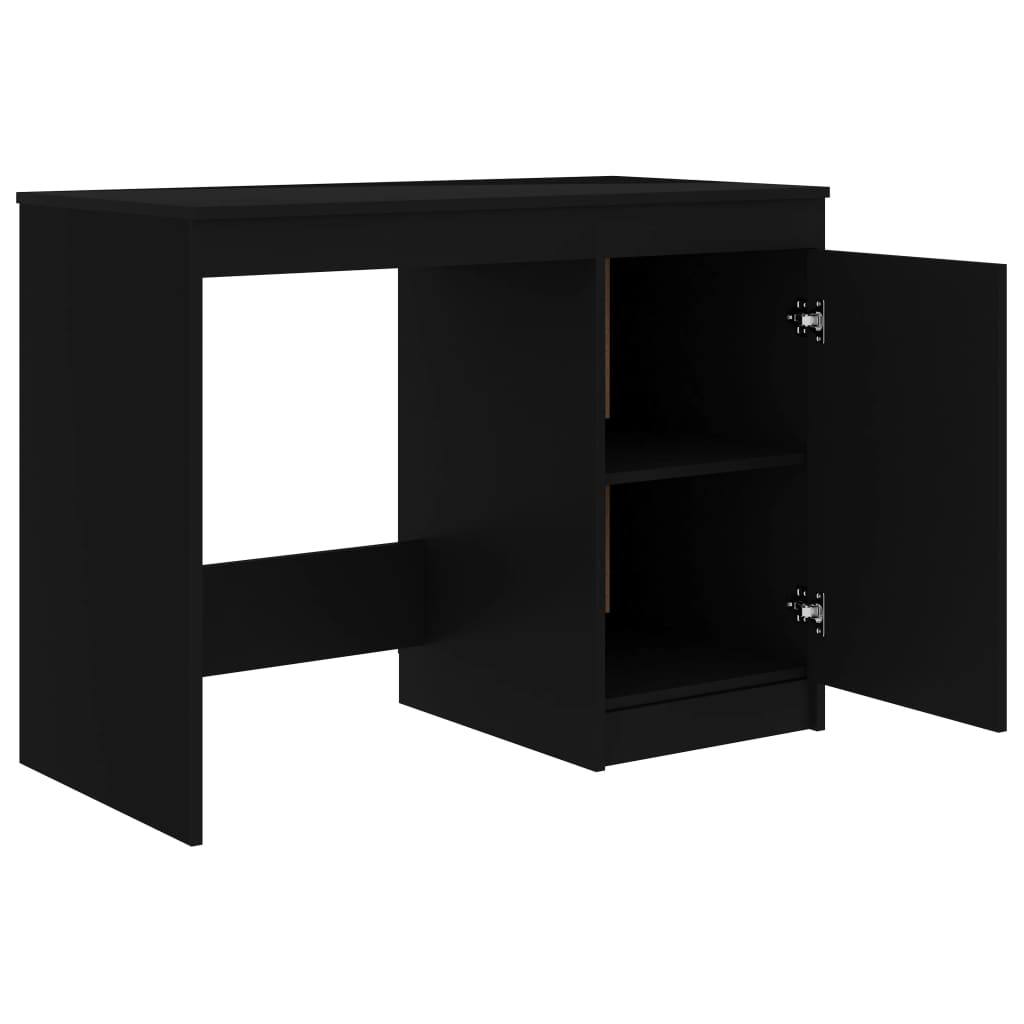 Bureau 100x50x76 cm bewerkt hout zwart is nu te koop bij PeponiXL, paradijselijk wonen!