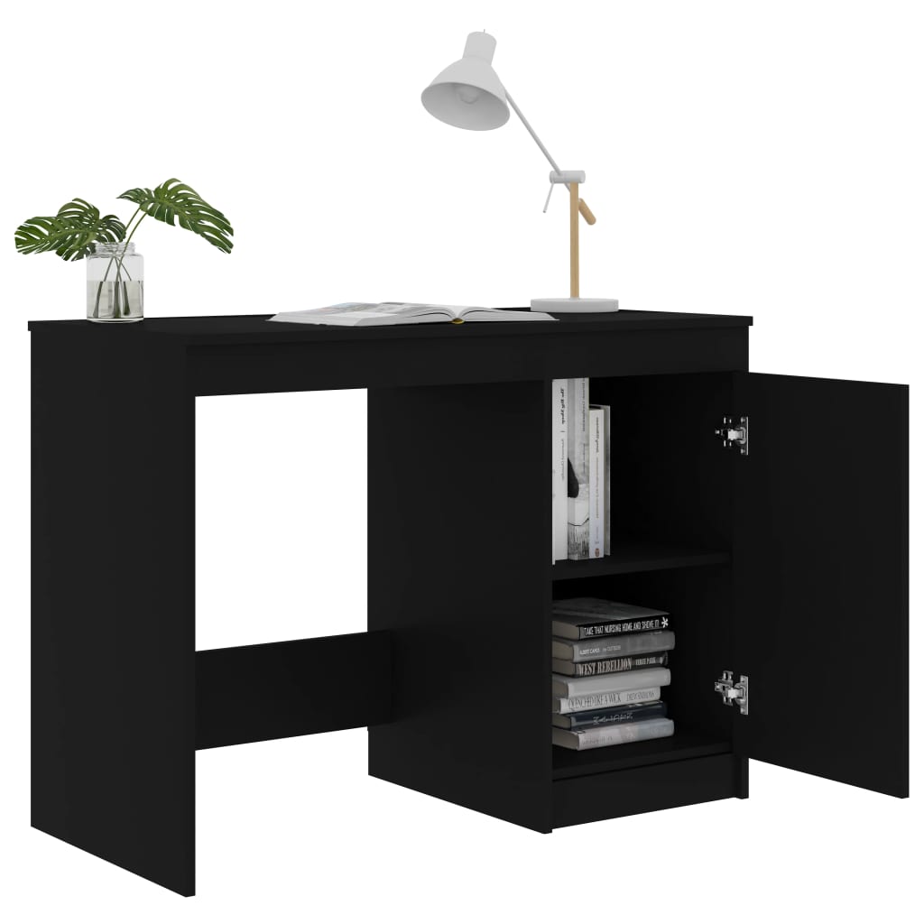 Bureau 100x50x76 cm bewerkt hout zwart is nu te koop bij PeponiXL, paradijselijk wonen!