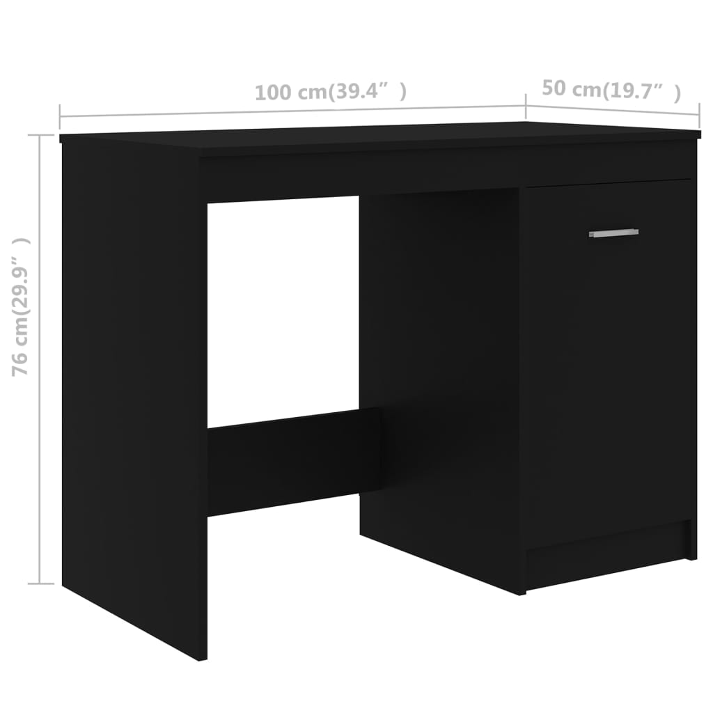 Bureau 100x50x76 cm bewerkt hout zwart is nu te koop bij PeponiXL, paradijselijk wonen!