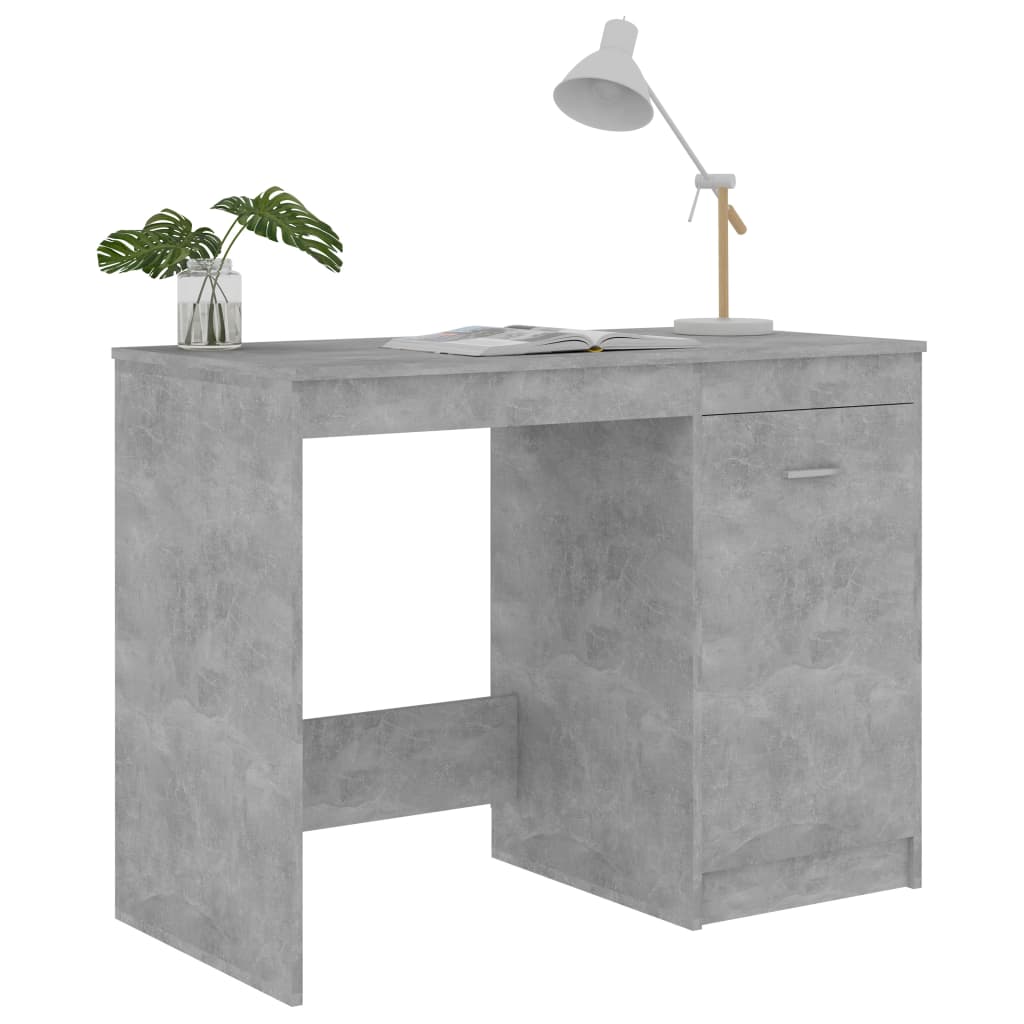 Bureau 100x50x76 cm bewerkt hout betongrijs is nu te koop bij PeponiXL, paradijselijk wonen!