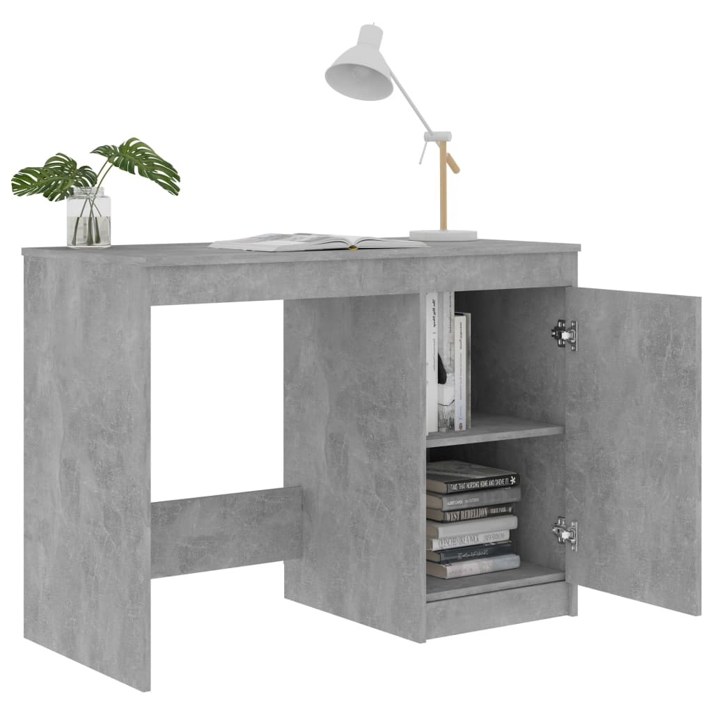 Bureau 100x50x76 cm bewerkt hout betongrijs is nu te koop bij PeponiXL, paradijselijk wonen!