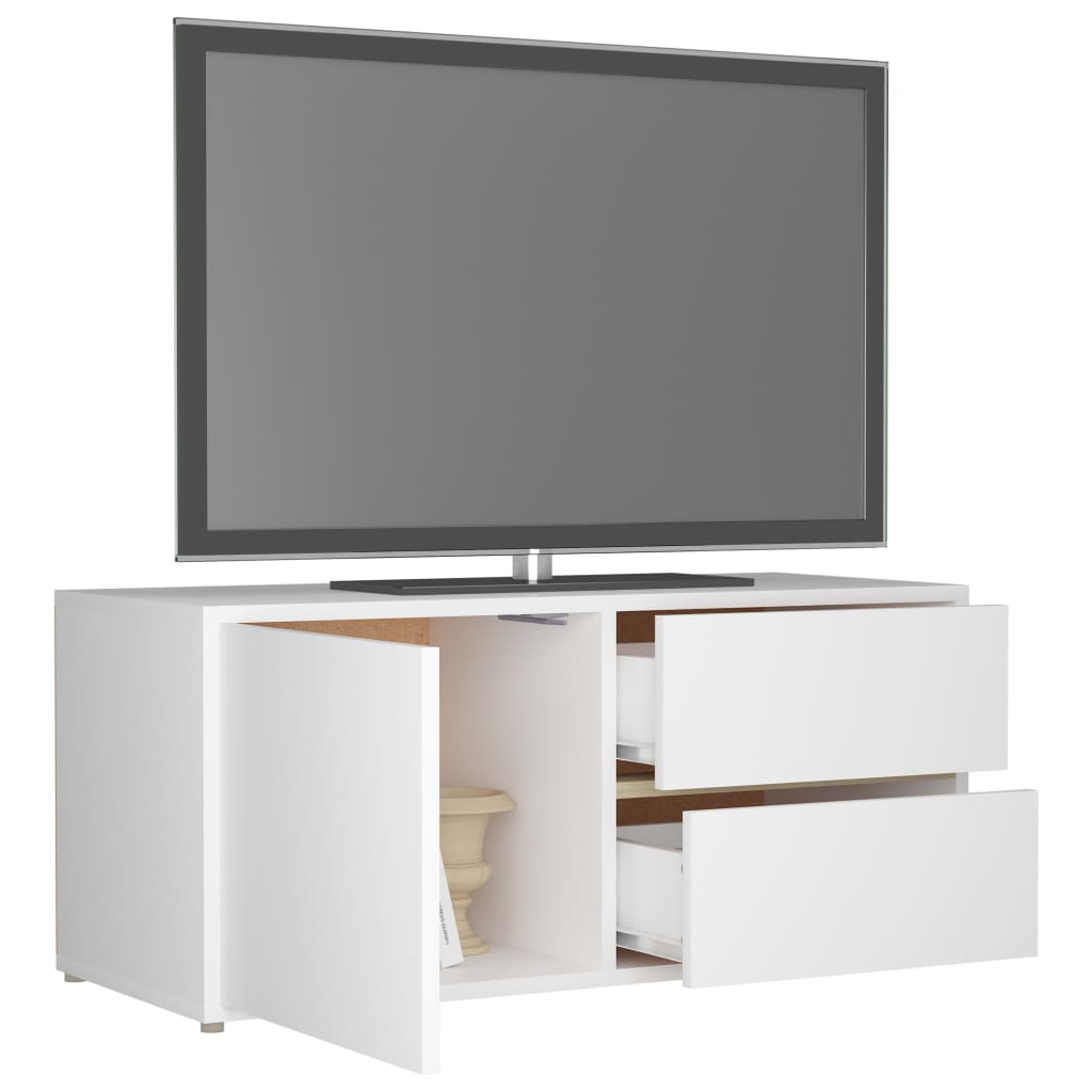 Tv-meubel 80x34x36 cm bewerkt hout wit is nu te koop bij PeponiXL, paradijselijk wonen!