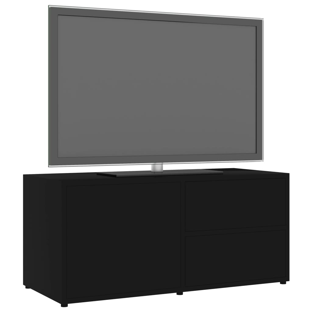Tv-meubel 80x34x36 cm bewerkt hout zwart is nu te koop bij PeponiXL, paradijselijk wonen!