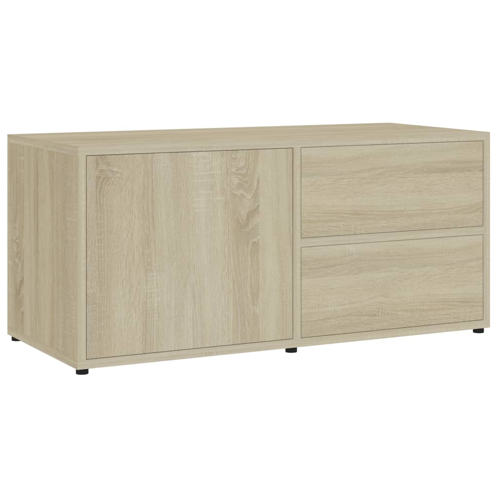 Tv-meubel 80x34x36 cm bewerkt hout sonoma eikenkleurig is nu te koop bij PeponiXL, paradijselijk wonen!
