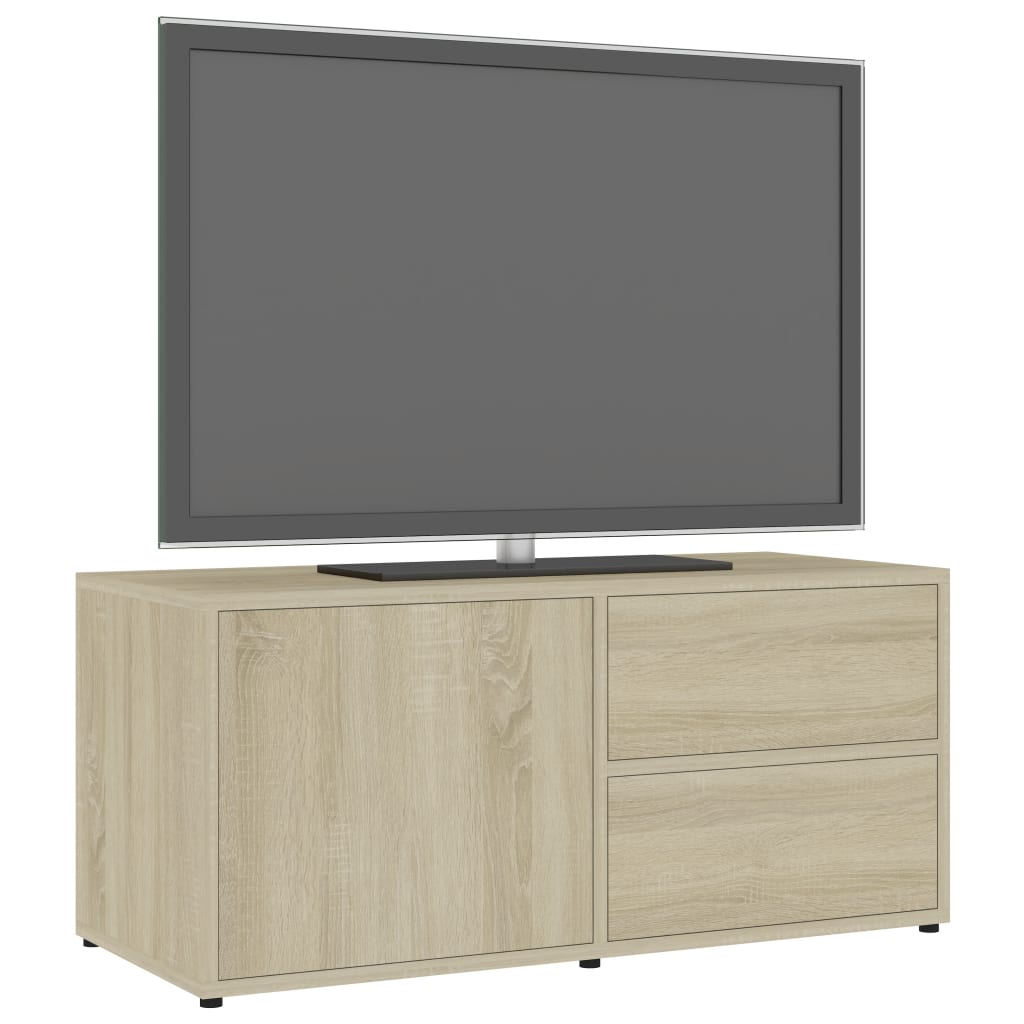 Tv-meubel 80x34x36 cm bewerkt hout sonoma eikenkleurig is nu te koop bij PeponiXL, paradijselijk wonen!