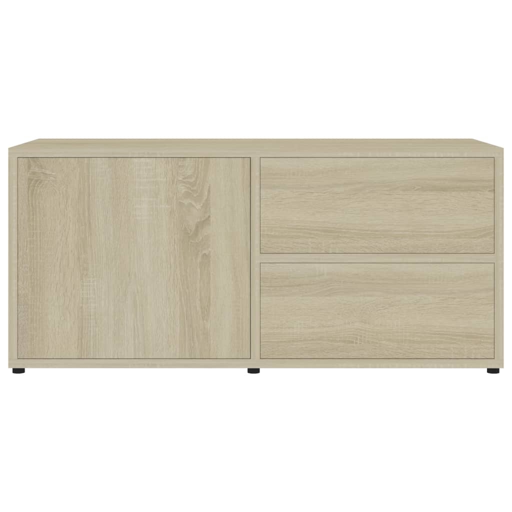 Tv-meubel 80x34x36 cm bewerkt hout sonoma eikenkleurig is nu te koop bij PeponiXL, paradijselijk wonen!