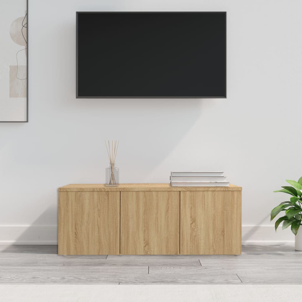 Tv-meubel 80x34x30 cm bewerkt hout sonoma eikenkleurig is nu te koop bij PeponiXL, paradijselijk wonen!