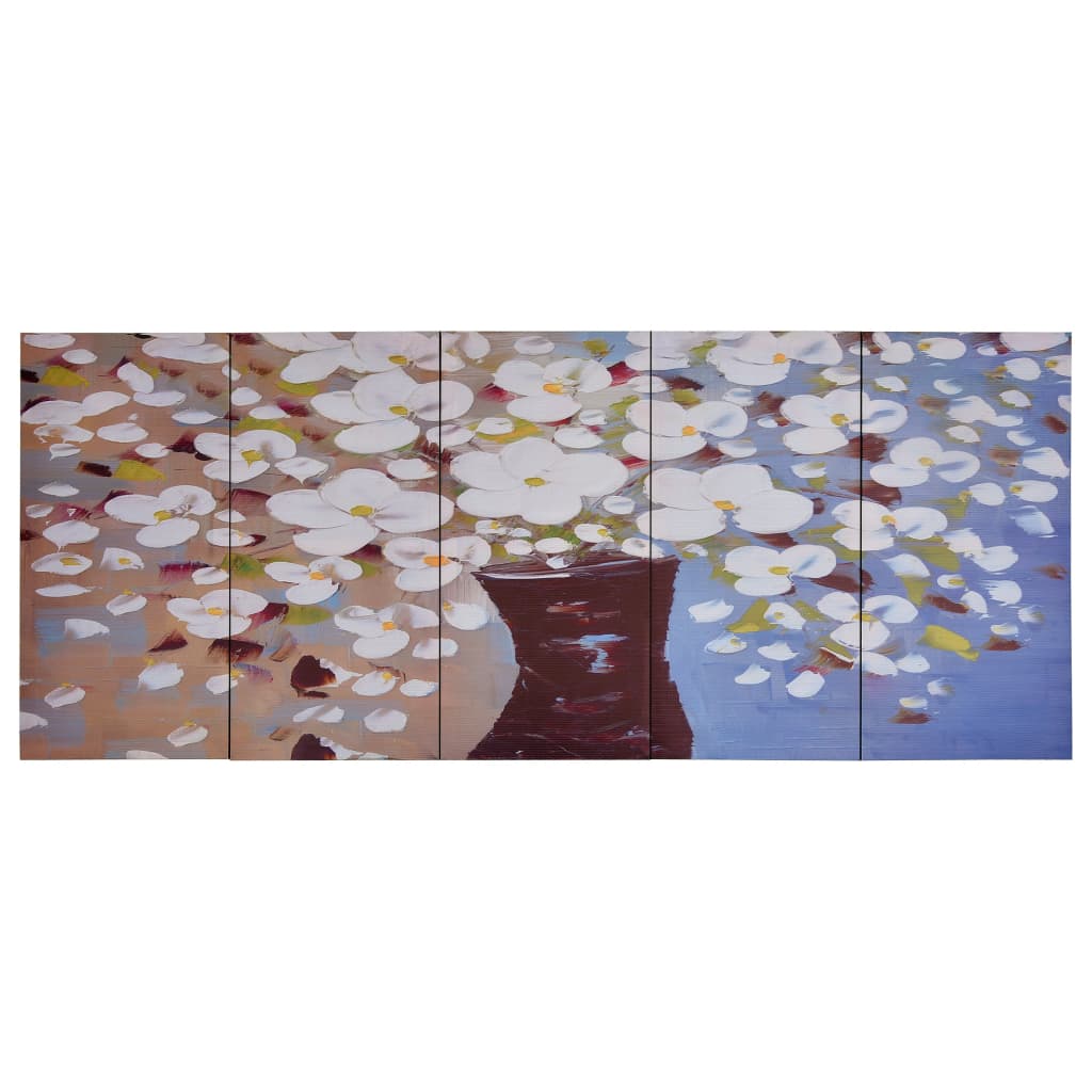 Wandprintset bloemen in vaas 150x60 cm canvas meerkleurig is nu te koop bij PeponiXL, paradijselijk wonen!