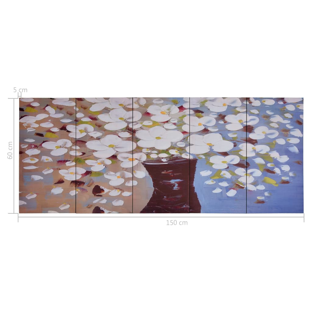 Wandprintset bloemen in vaas 150x60 cm canvas meerkleurig is nu te koop bij PeponiXL, paradijselijk wonen!