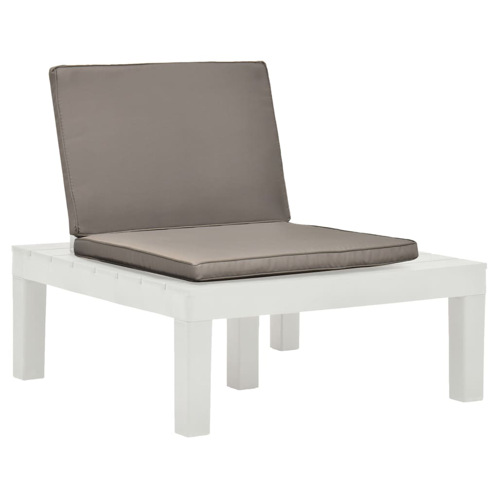 Loungestoelen 2 st met kussens kunststof wit is nu te koop bij PeponiXL, paradijselijk wonen!