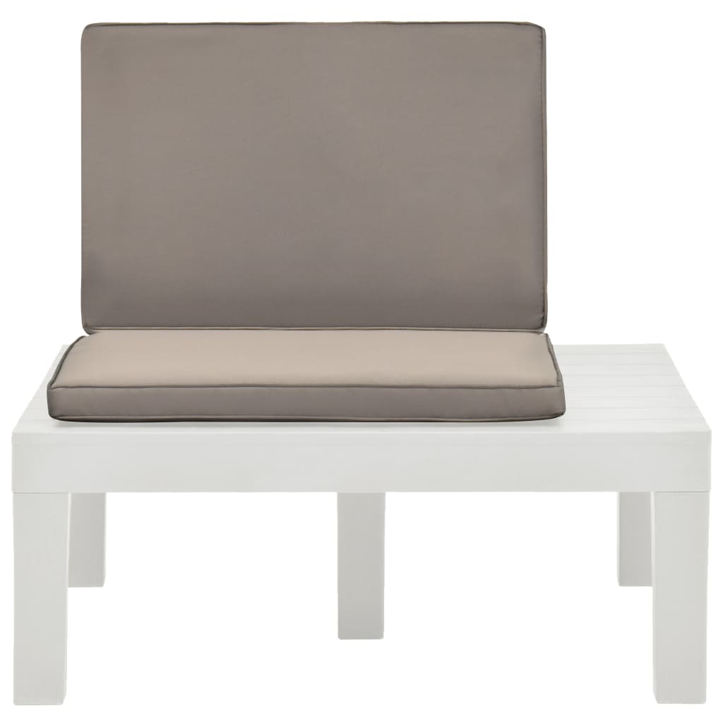 Loungestoelen 4 st met kussens kunststof wit is nu te koop bij PeponiXL, paradijselijk wonen!