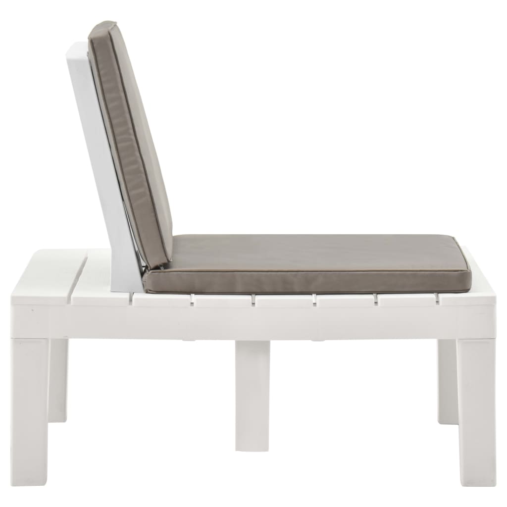 Loungestoelen 4 st met kussens kunststof wit is nu te koop bij PeponiXL, paradijselijk wonen!