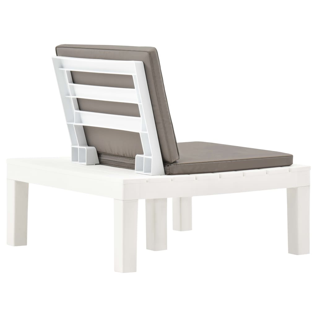 Loungestoelen 4 st met kussens kunststof wit is nu te koop bij PeponiXL, paradijselijk wonen!