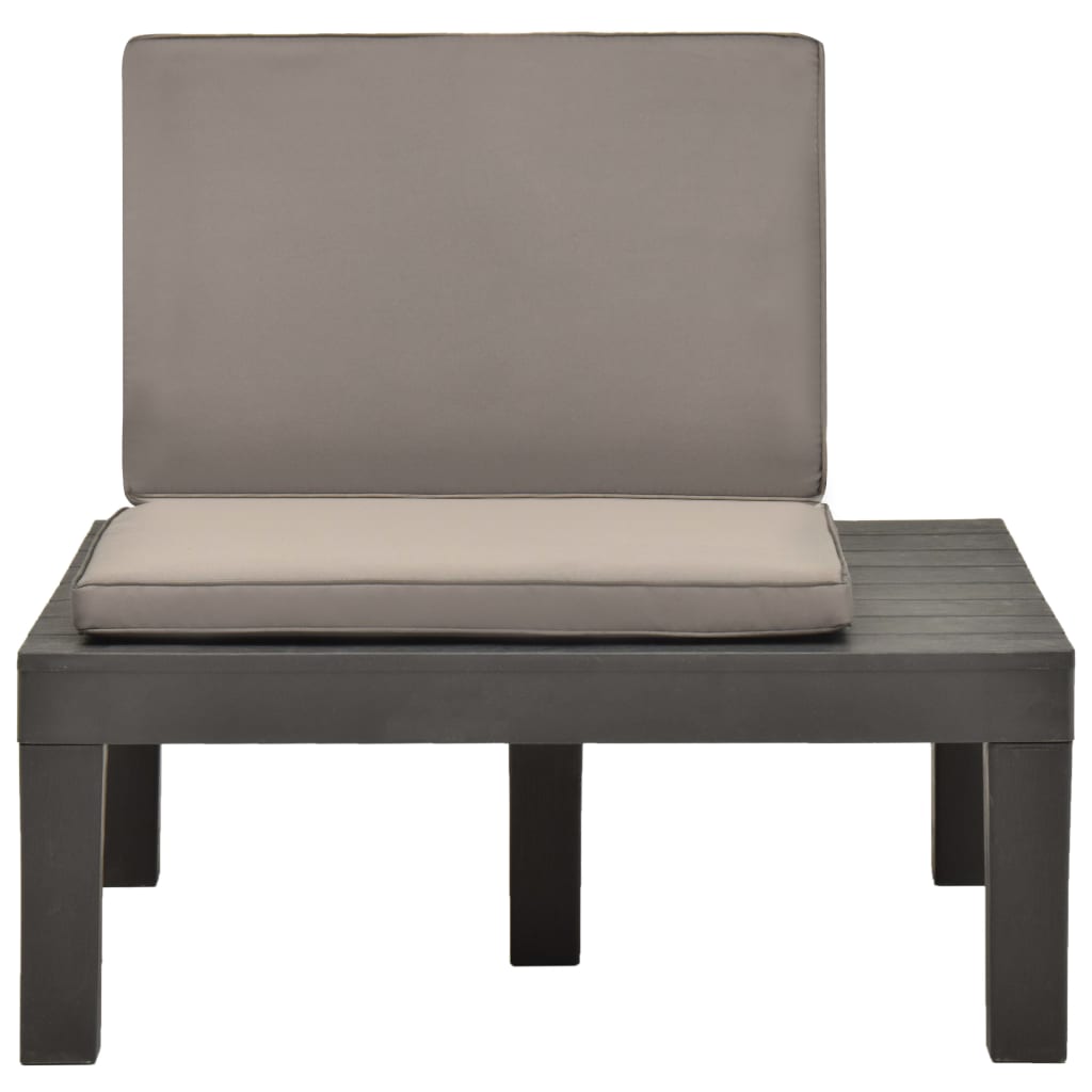 Loungestoelen 2 st met kussens kunststof antraciet is nu te koop bij PeponiXL, paradijselijk wonen!