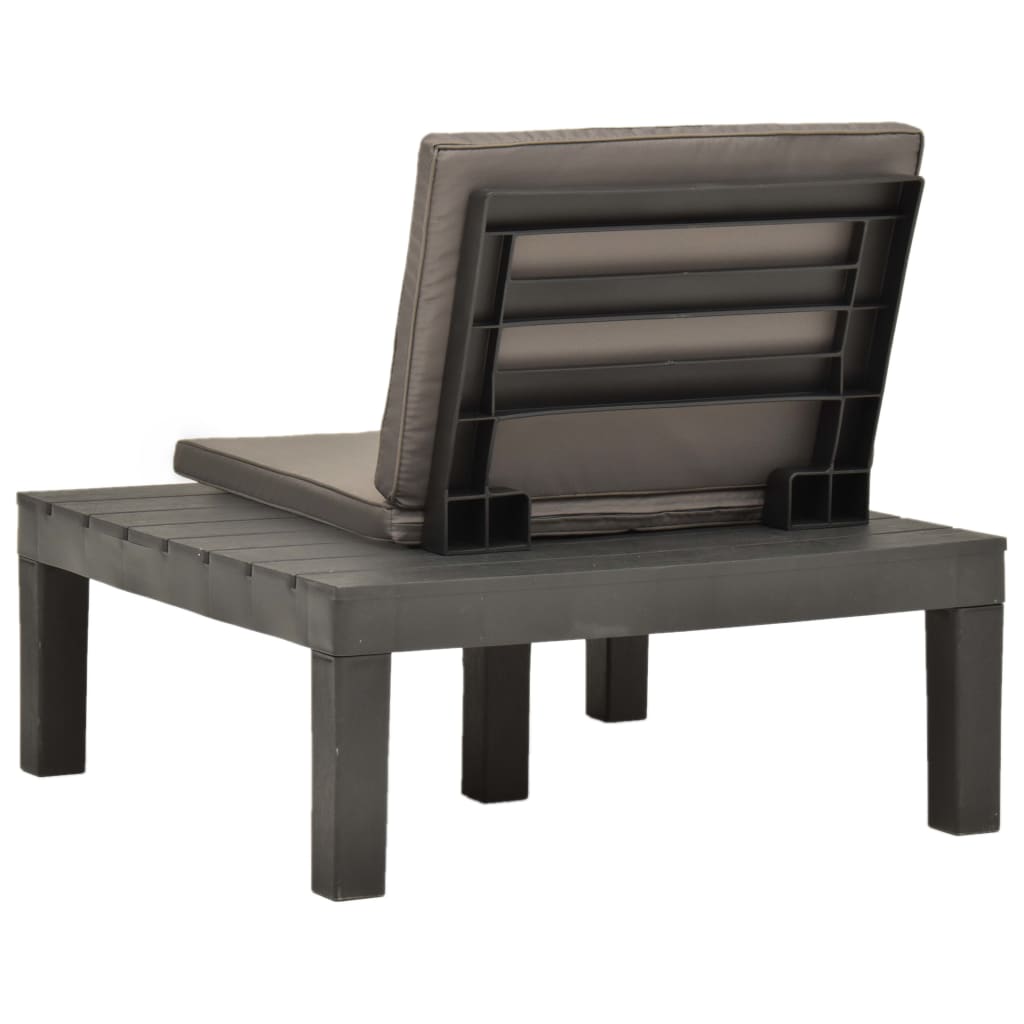 Loungestoelen 2 st met kussens kunststof antraciet is nu te koop bij PeponiXL, paradijselijk wonen!