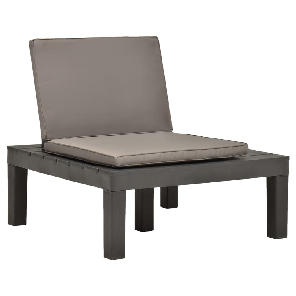 Loungestoelen 4 st met kussens kunststof antraciet is nu te koop bij PeponiXL, paradijselijk wonen!