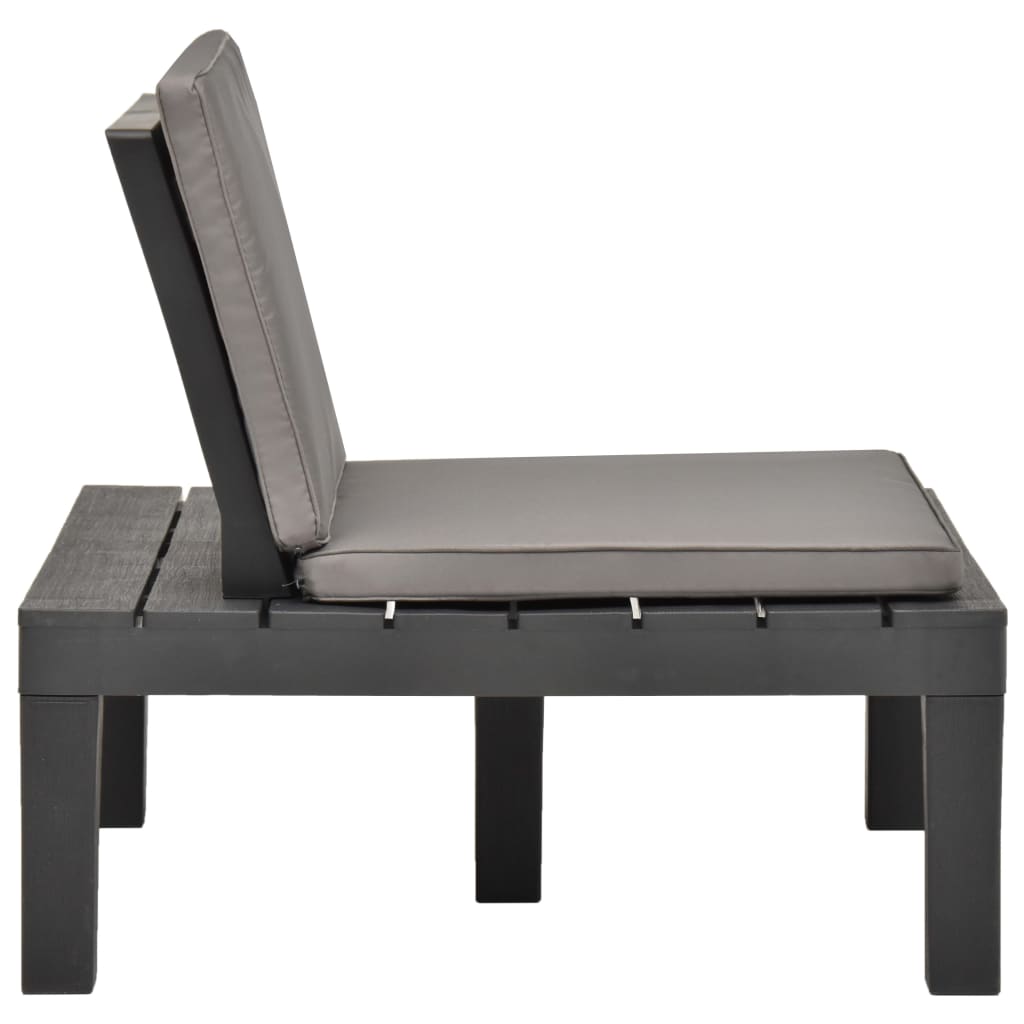 Loungestoelen 4 st met kussens kunststof antraciet is nu te koop bij PeponiXL, paradijselijk wonen!