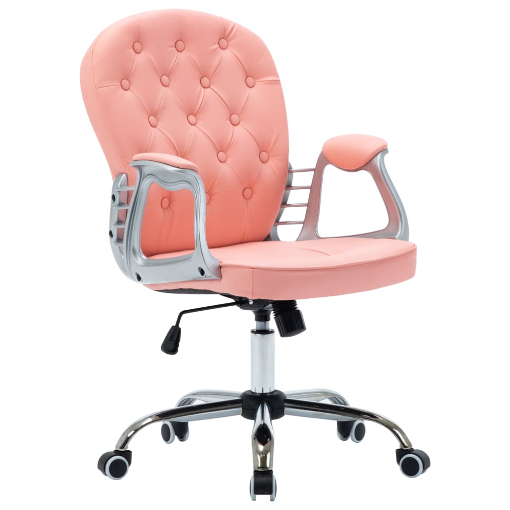 Kantoorstoel draaibaar kunstleer roze is nu te koop bij PeponiXL, paradijselijk wonen!