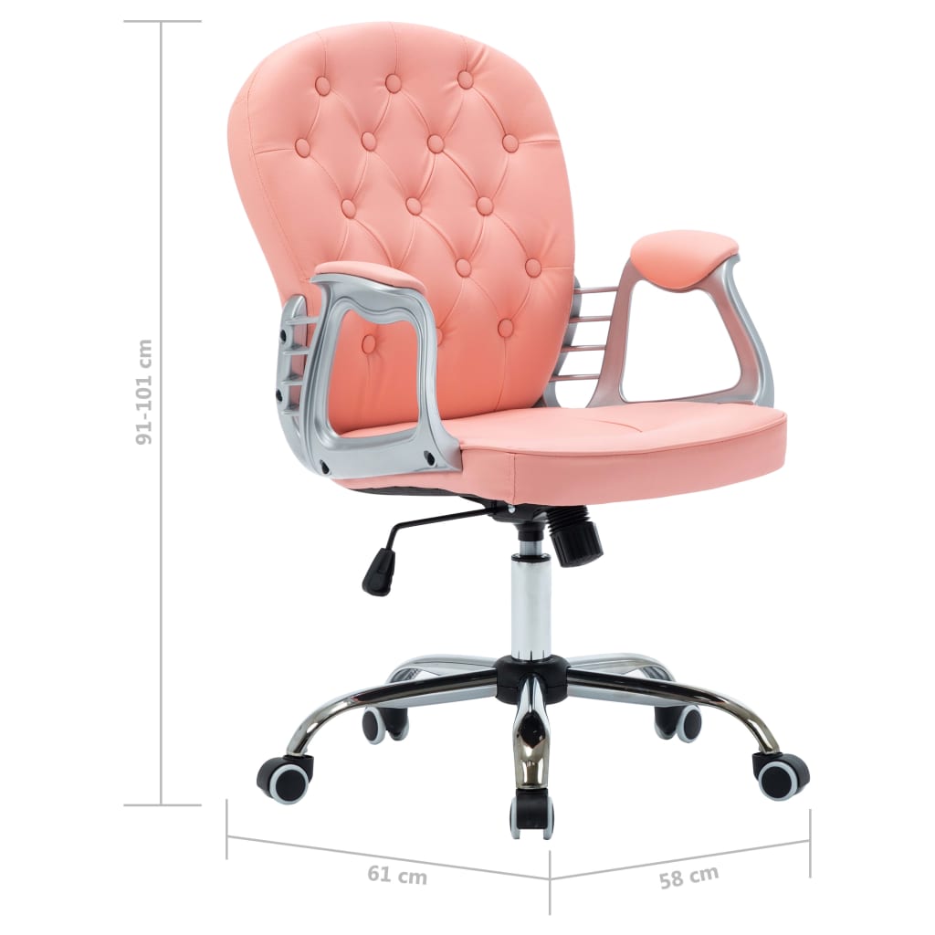 Kantoorstoel draaibaar kunstleer roze is nu te koop bij PeponiXL, paradijselijk wonen!
