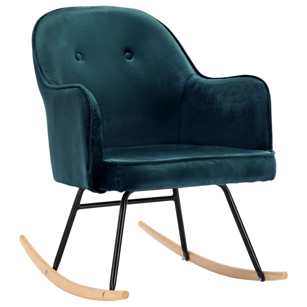 Schommelstoel fluweel blauw is nu te koop bij PeponiXL, paradijselijk wonen!