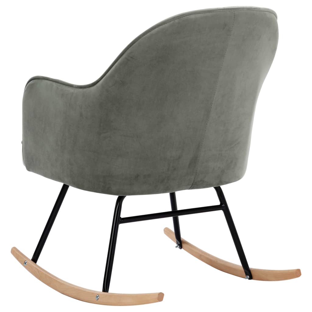 Schommelstoel fluweel grijs is nu te koop bij PeponiXL, paradijselijk wonen!