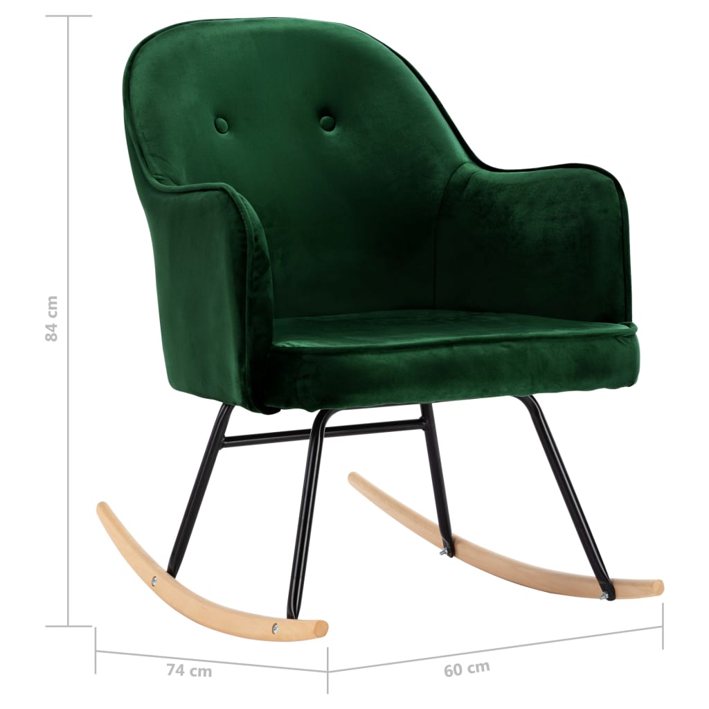 Schommelstoel fluweel donkergroen is nu te koop bij PeponiXL, paradijselijk wonen!