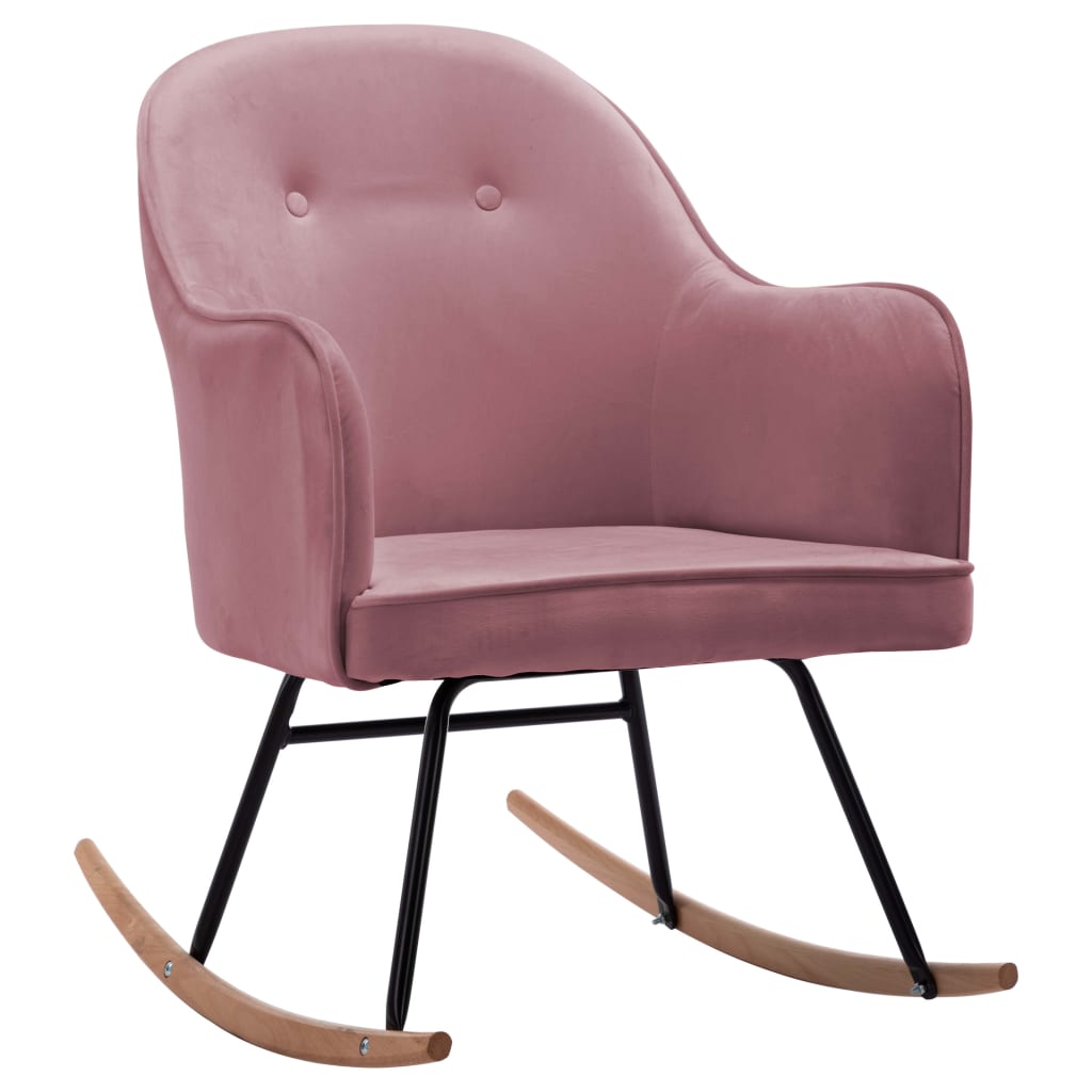 Schommelstoel fluweel roze is nu te koop bij PeponiXL, paradijselijk wonen!