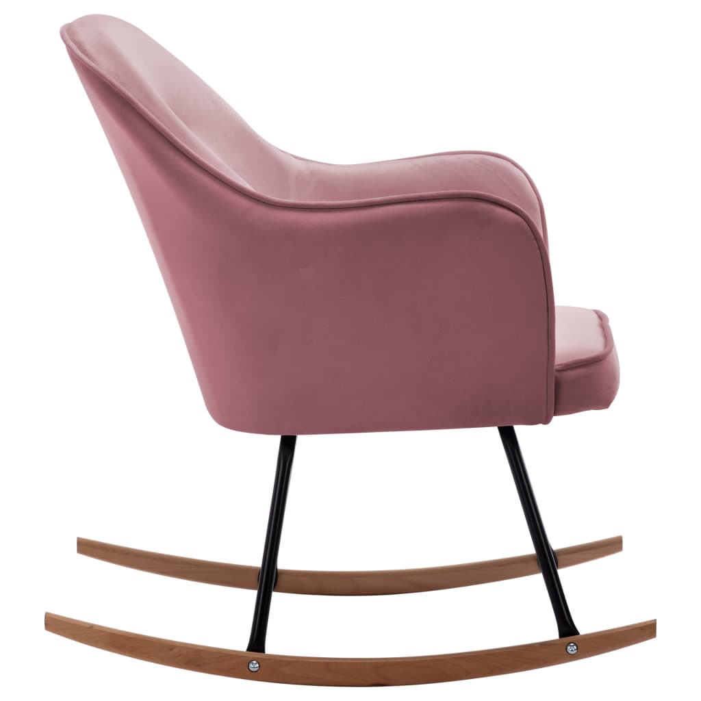 Schommelstoel fluweel roze is nu te koop bij PeponiXL, paradijselijk wonen!