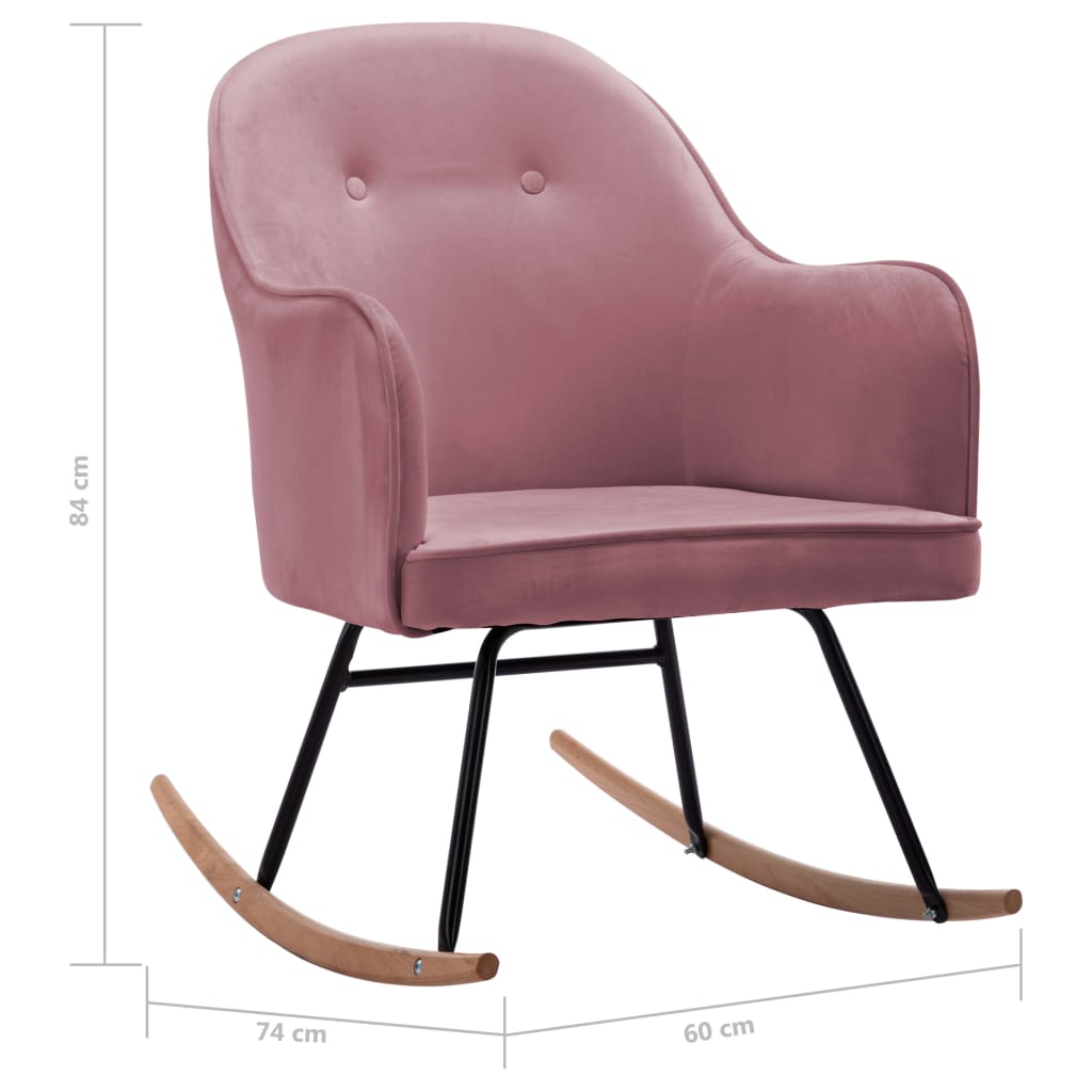 Schommelstoel fluweel roze is nu te koop bij PeponiXL, paradijselijk wonen!