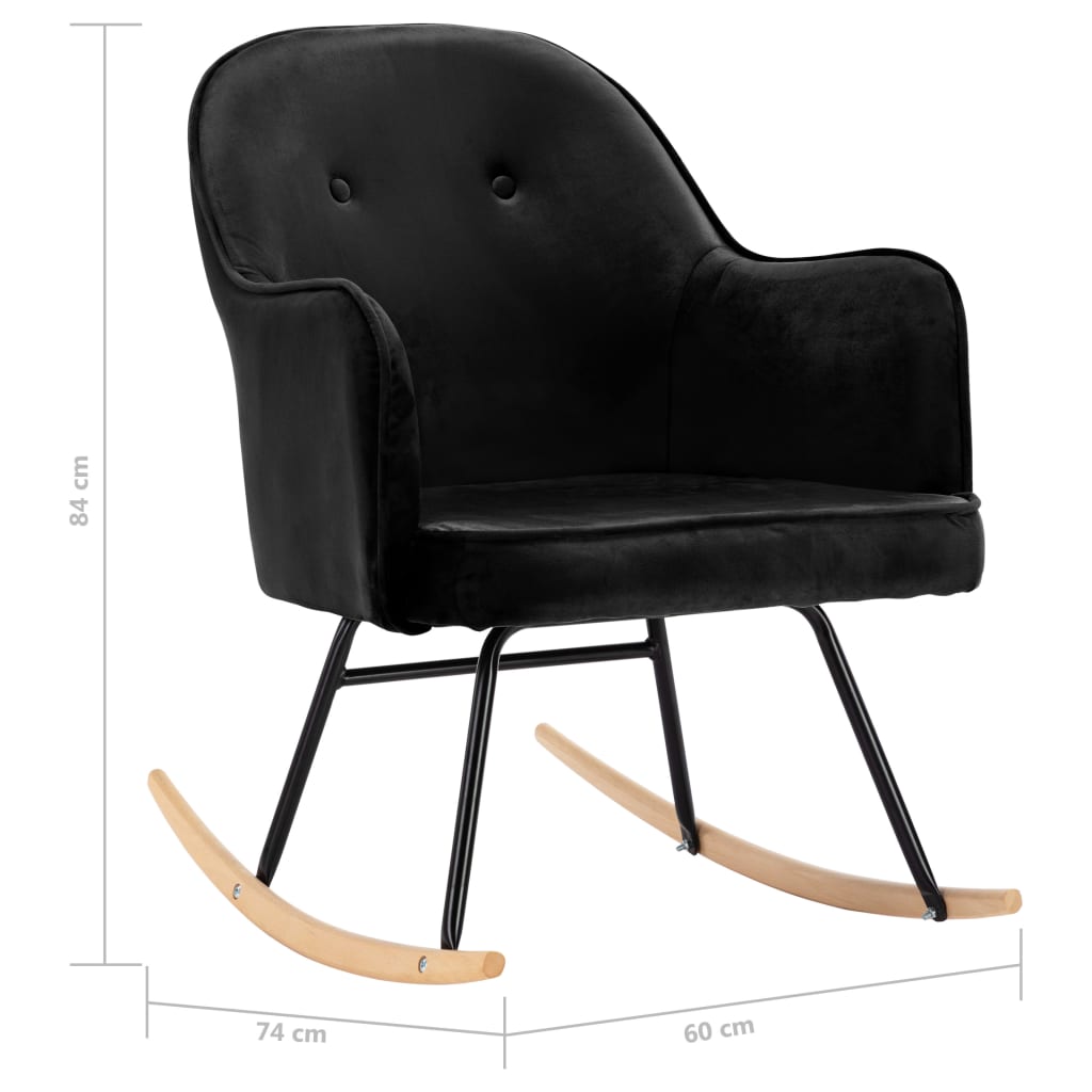 Schommelstoel fluweel zwart is nu te koop bij PeponiXL, paradijselijk wonen!