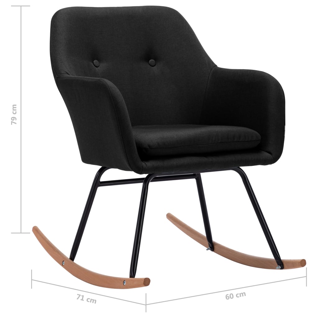 Schommelstoel stof zwart is nu te koop bij PeponiXL, paradijselijk wonen!