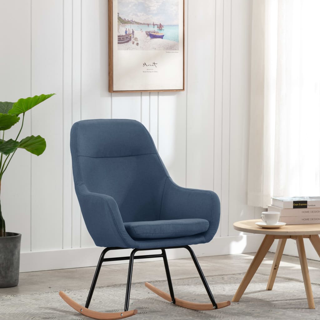 Schommelstoel stof blauw is nu te koop bij PeponiXL, paradijselijk wonen!
