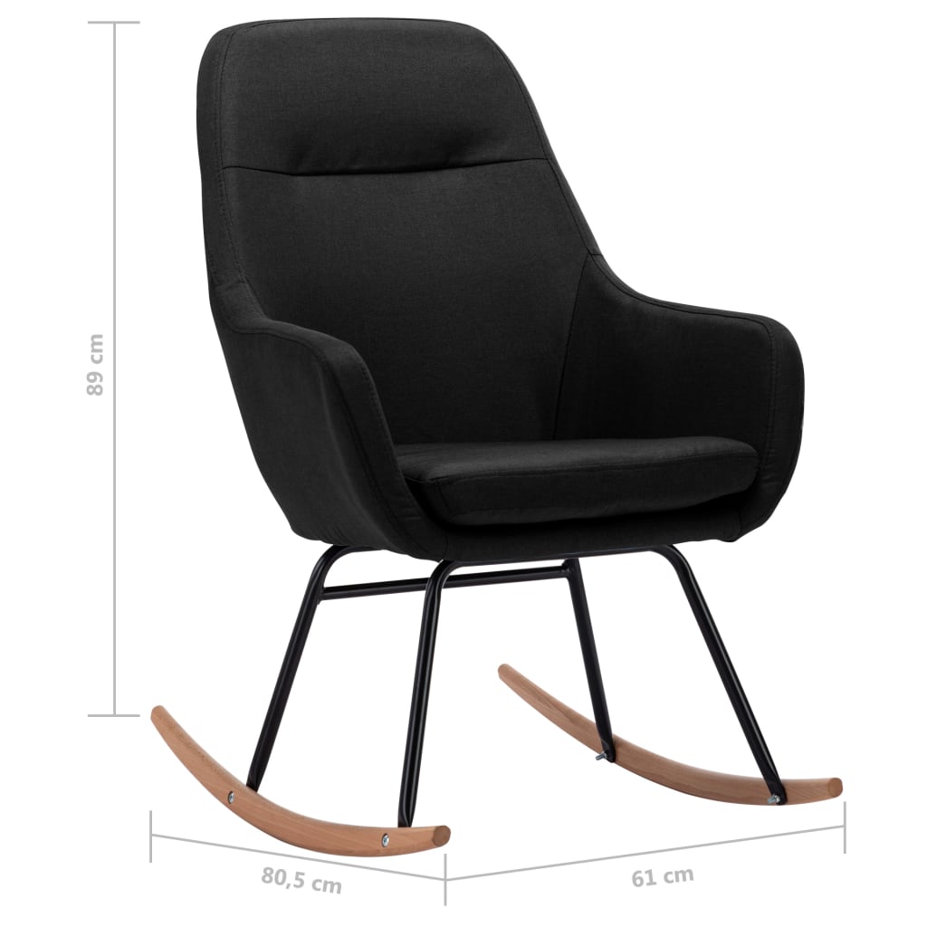 Schommelstoel stof zwart is nu te koop bij PeponiXL, paradijselijk wonen!