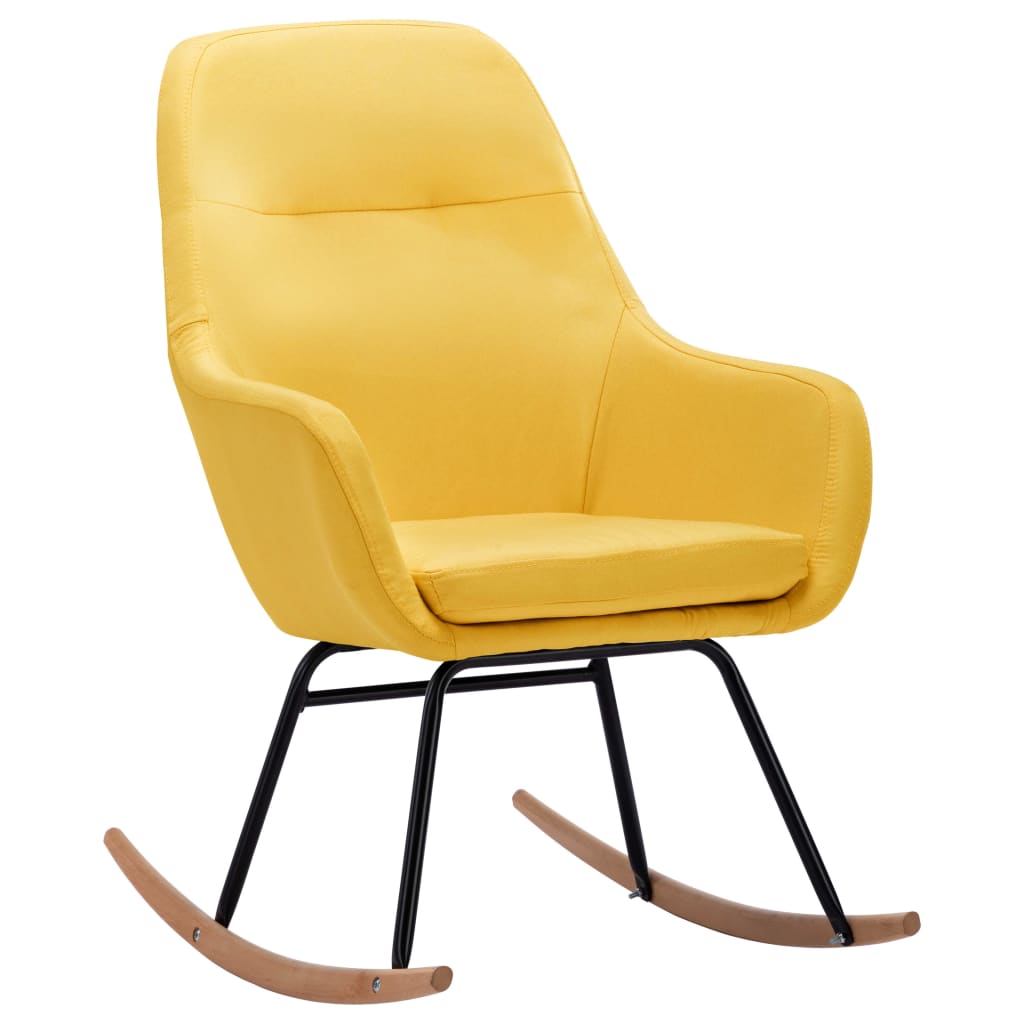 Schommelstoel stof mosterdgeel is nu te koop bij PeponiXL, paradijselijk wonen!
