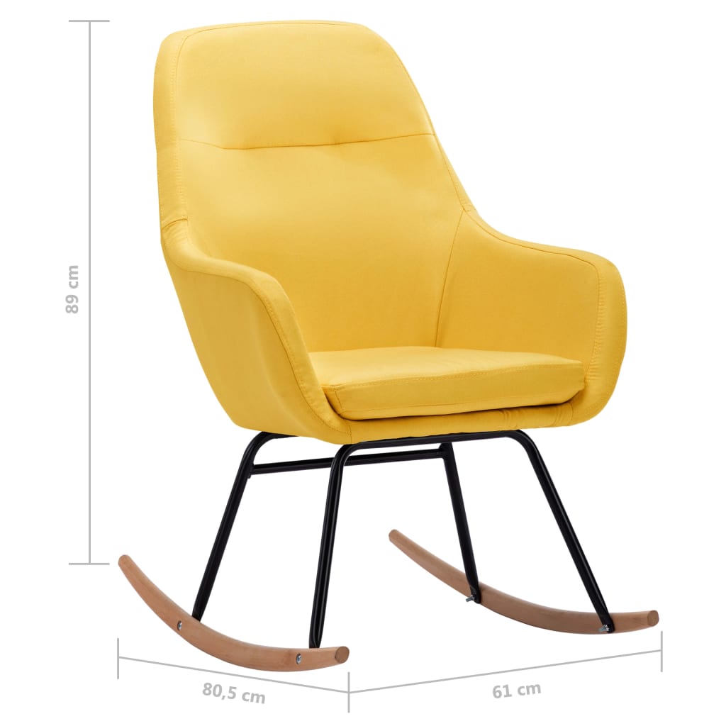 Schommelstoel stof mosterdgeel is nu te koop bij PeponiXL, paradijselijk wonen!