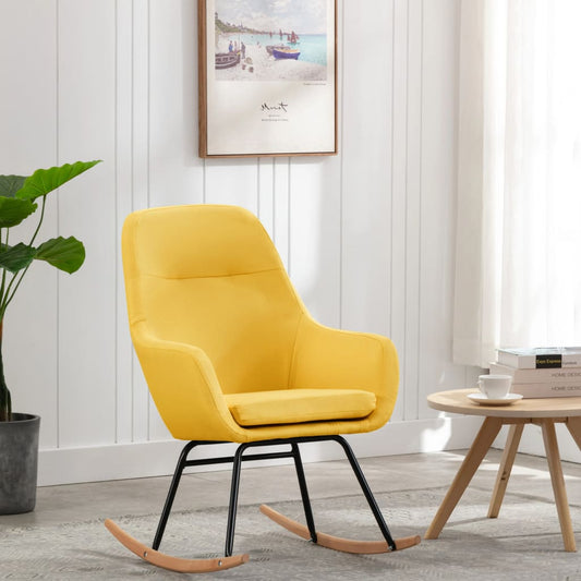 Schommelstoel stof mosterdgeel is nu te koop bij PeponiXL, paradijselijk wonen!