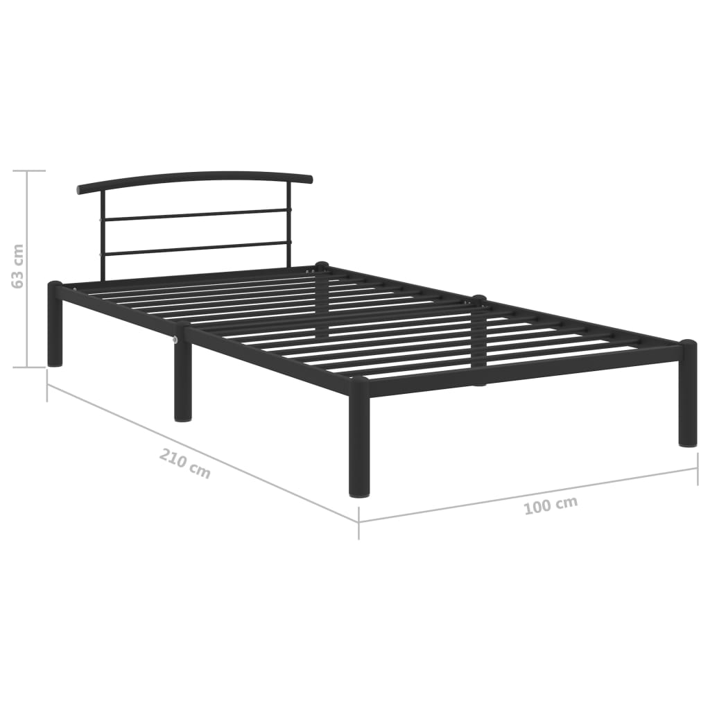 Bedframe metaal zwart 90x200 cm is nu te koop bij PeponiXL, paradijselijk wonen!