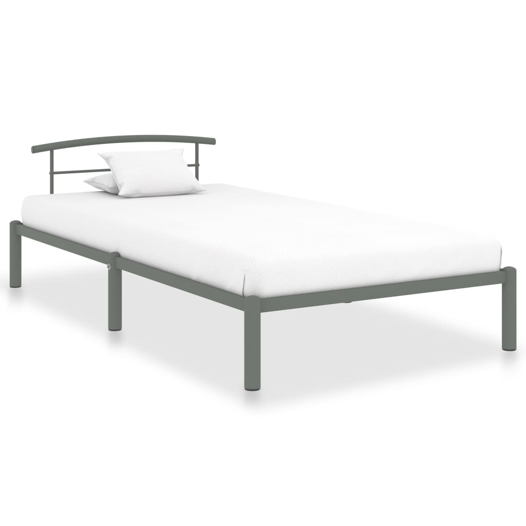 Bedframe metaal grijs 90x200 cm is nu te koop bij PeponiXL, paradijselijk wonen!