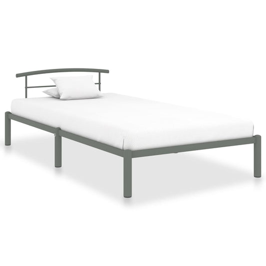 Bedframe metaal grijs 90x200 cm is nu te koop bij PeponiXL, paradijselijk wonen!