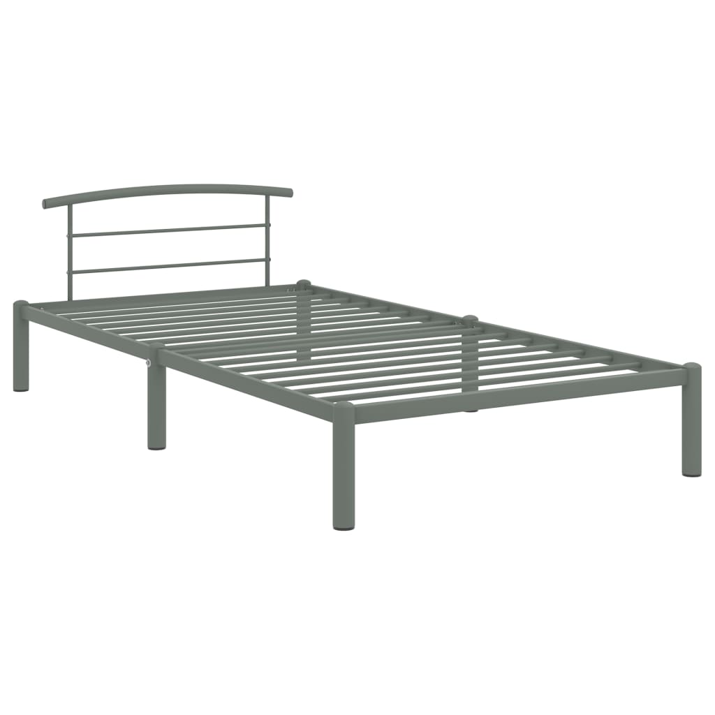 Bedframe metaal grijs 90x200 cm is nu te koop bij PeponiXL, paradijselijk wonen!