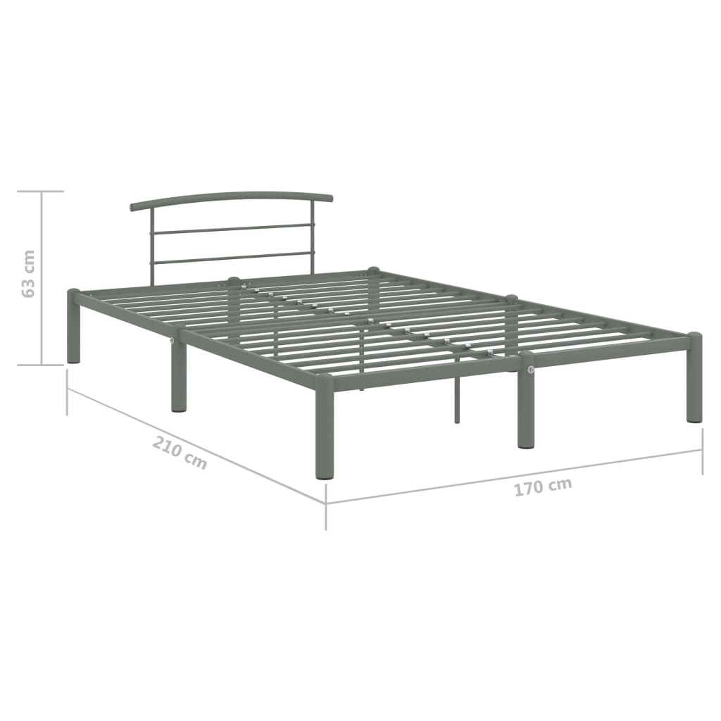 Bedframe metaal grijs 160x200 cm is nu te koop bij PeponiXL, paradijselijk wonen!