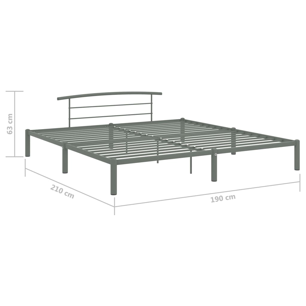 Bedframe metaal grijs 180x200 cm is nu te koop bij PeponiXL, paradijselijk wonen!