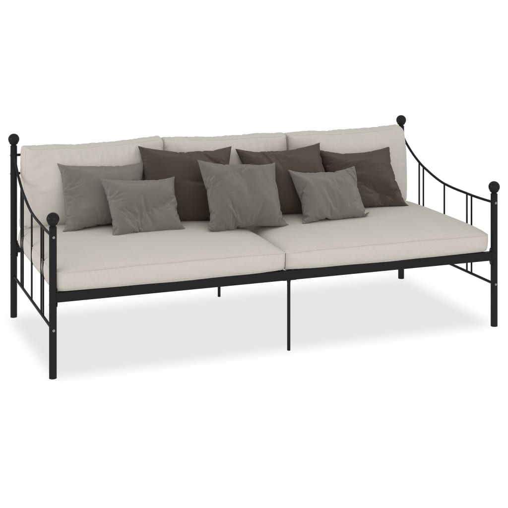 Slaapbank metaal zwart 90x200 cm is nu te koop bij PeponiXL, paradijselijk wonen!