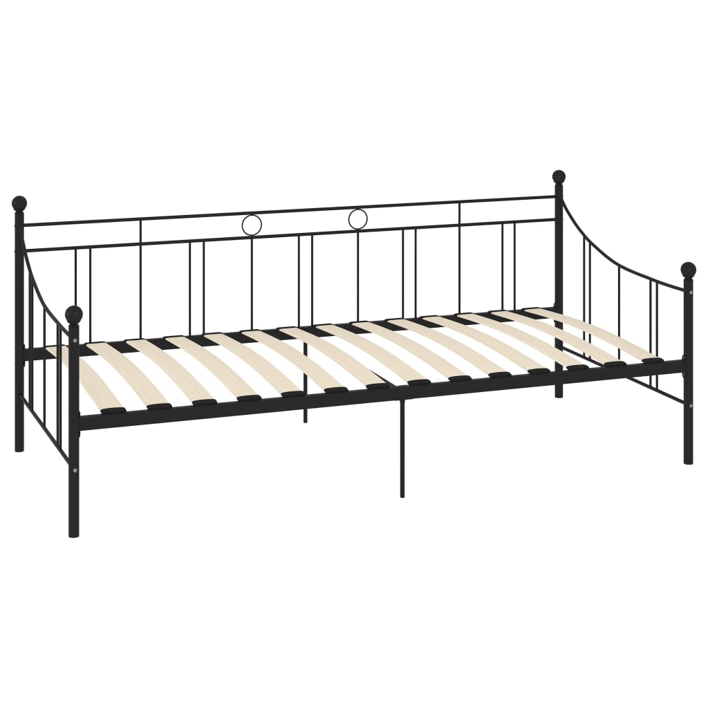 Slaapbank metaal zwart 90x200 cm is nu te koop bij PeponiXL, paradijselijk wonen!