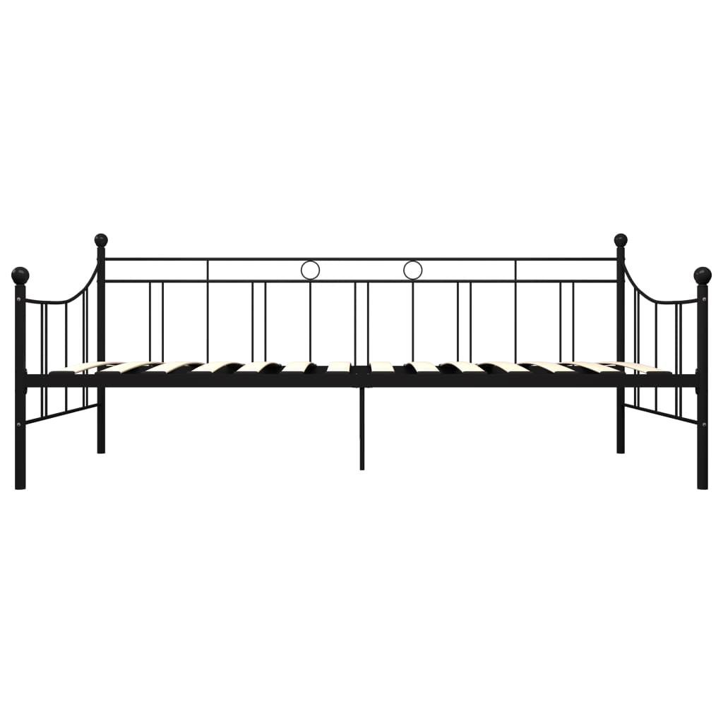Slaapbank metaal zwart 90x200 cm is nu te koop bij PeponiXL, paradijselijk wonen!
