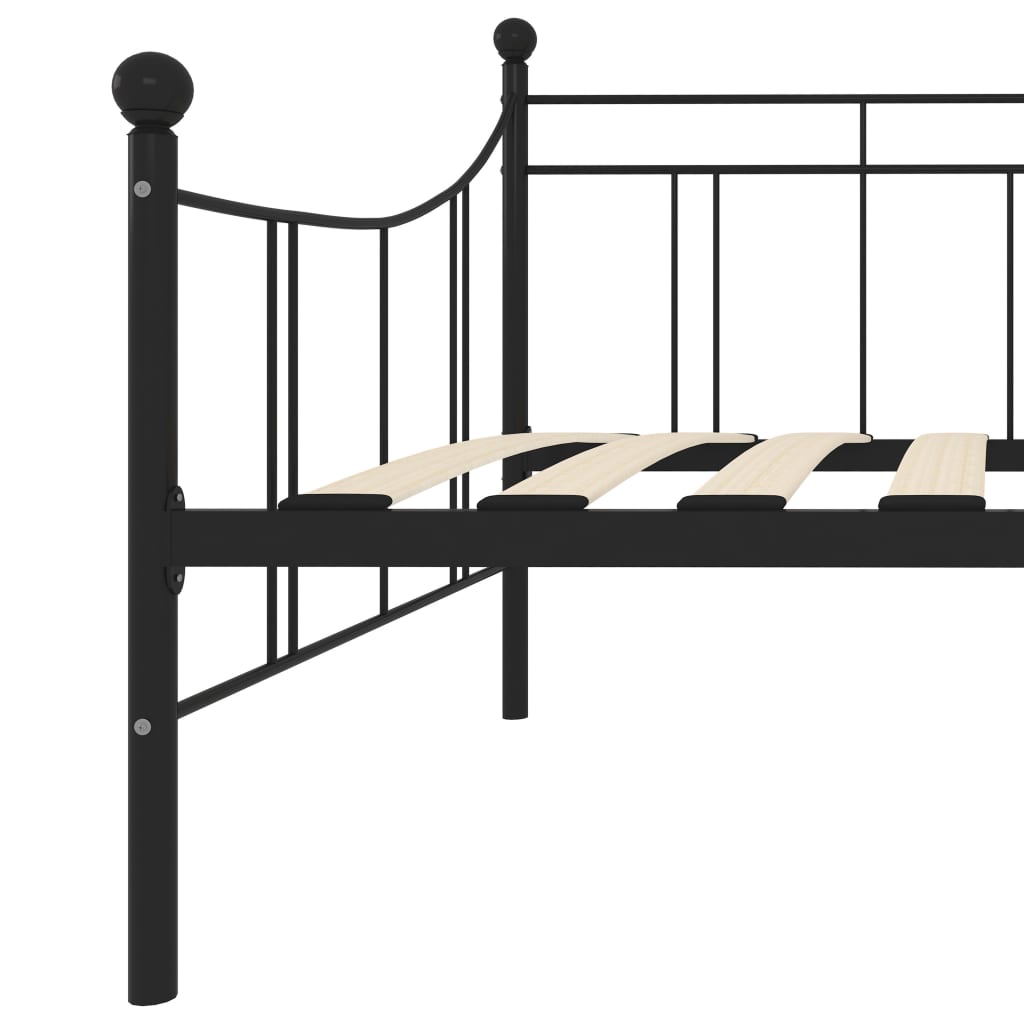 Slaapbank metaal zwart 90x200 cm is nu te koop bij PeponiXL, paradijselijk wonen!