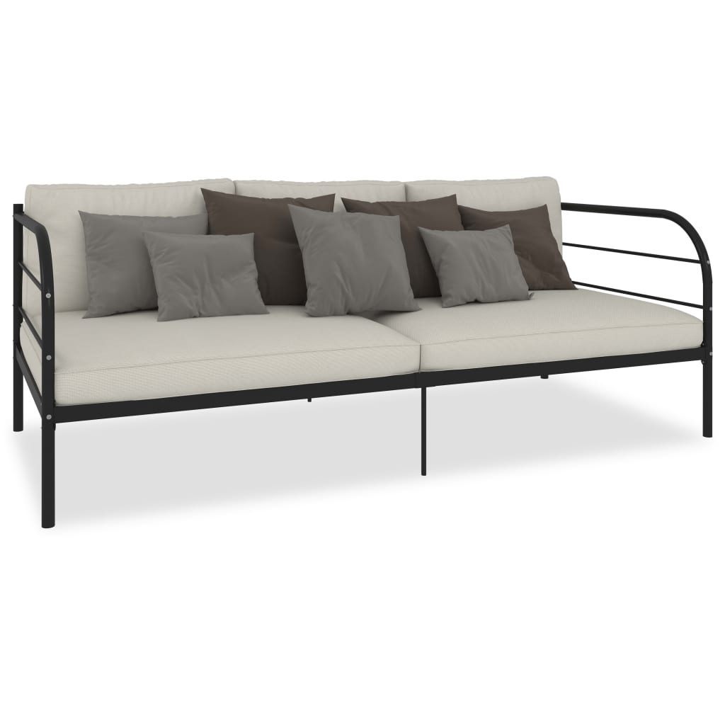Bedbank metaal zwart 90x200 cm is nu te koop bij PeponiXL, paradijselijk wonen!