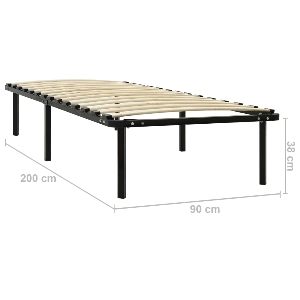 Bedframe metaal zwart 90x200 cm is nu te koop bij PeponiXL, paradijselijk wonen!