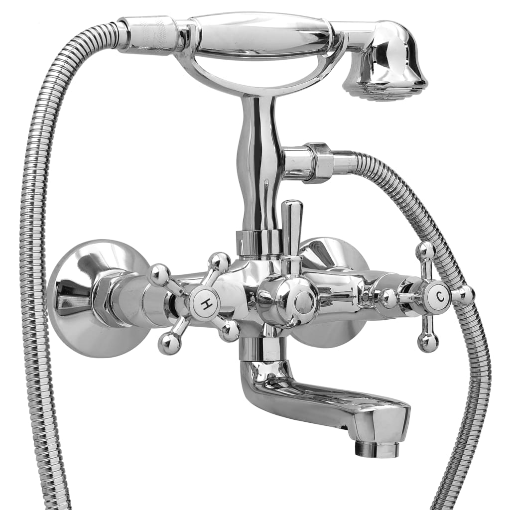 Badkraan tweeknops en handdouche chroom is nu te koop bij PeponiXL, paradijselijk wonen!